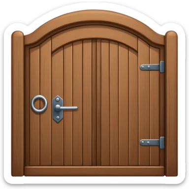 porta de madeira arredondada no topo sticker