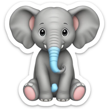 Baby elephant sitting sticker