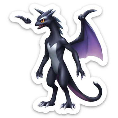 Edgy Cool Nargacuga-Noivern-Pokémon-fusion-cat Full Body sticker