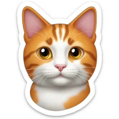 cat orange and withe sticker