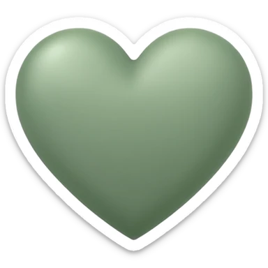 Sage green heart emoji sticker