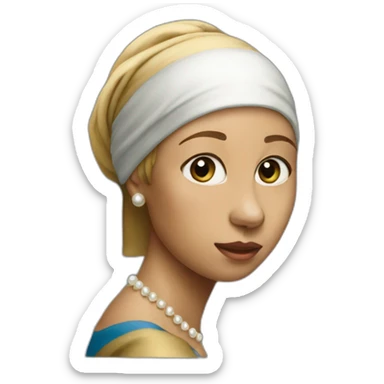 The girl with a pearl earring emoji sticker