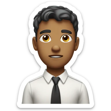 confused male student uniform sticker