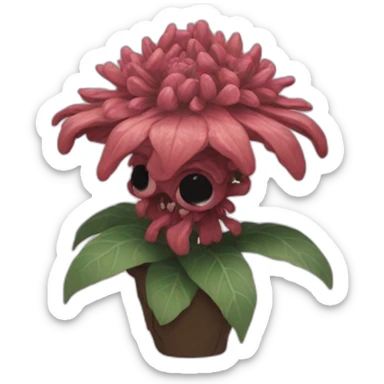 demogorgon with flower-like head sticker