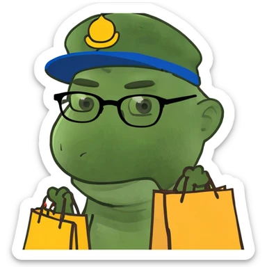 face with bags under his eyes sticker