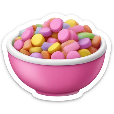 Pink bowl of candy sticker
