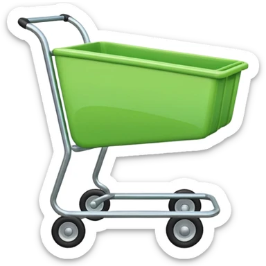 green cart, discord emoji style, simple, clear sticker