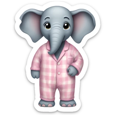 Elephant in pajamas  sticker