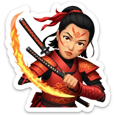 Fire-Wielding Samurai sticker