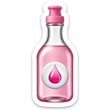 realistic Johnson and Johnson style bottle pink cap pink logo clear bottle with berry party logo with diddy oil and a berry on top bottle sticker