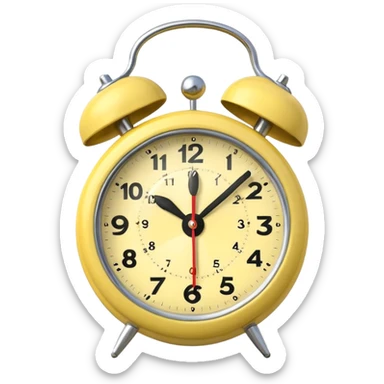 pale yellow alarm clock sticker