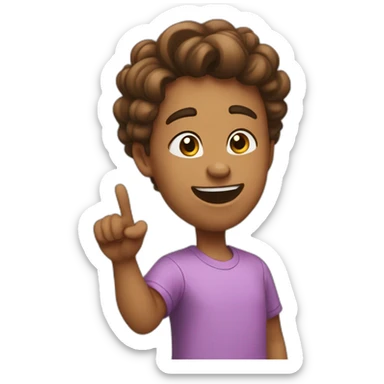 Addison shouts and raises his hand sticker