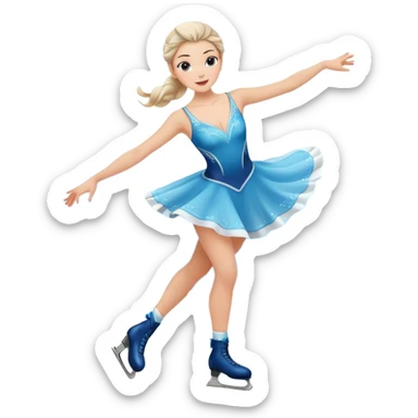 buz pıstının ustunde kayan,yarısma ıcın elbıse gıymıs ve artıstık hareketler yapan kadın emojısı  sticker