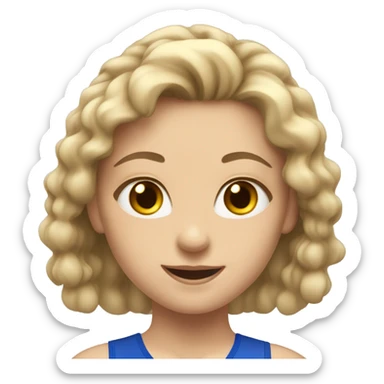 summer olympics gymnastics caucasian girl sticker