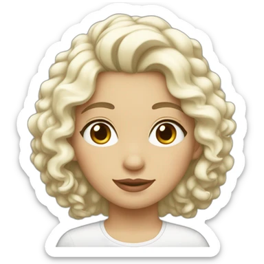fille blanche cheveux bouclés sans lunettes  sticker
