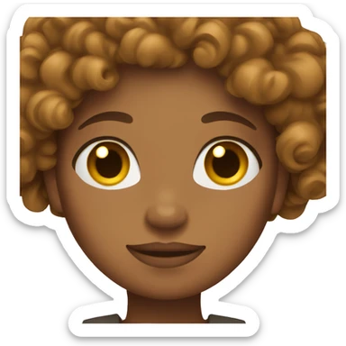 Tan skinned brown curly hair woman sticker