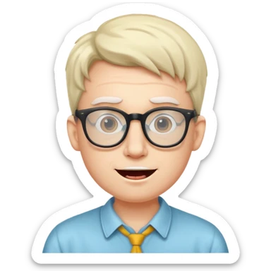 nerd and zany face sticker