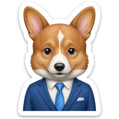 perrita caricatura gorgi gales ejecutivo con ropa celeste sticker