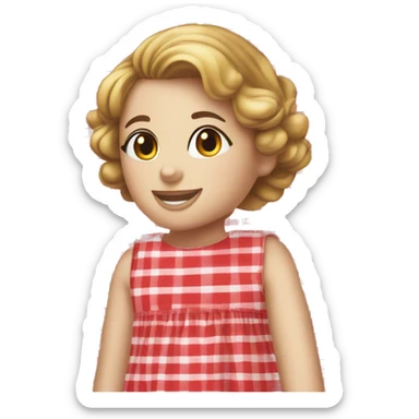 Red and white gingham dress just the dress close up sticker