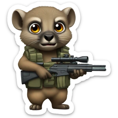 Rock hyrax holding a sniper  sticker