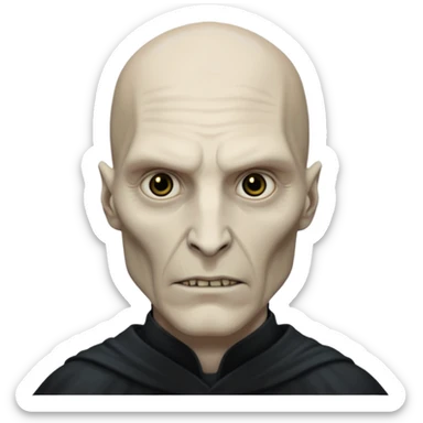 lord voldemort volto magro e di carnagione pallida senza il naso, sguardo cupo sticker