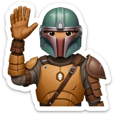 Mandalorian with a Catcher's mitt sticker