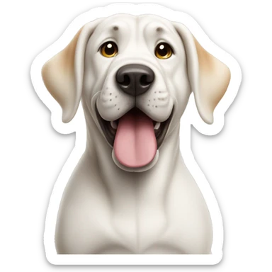 A cute white mastif dog saying okay  sticker