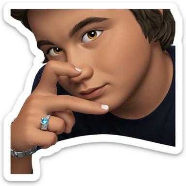 boy with jewelry closeup sticker