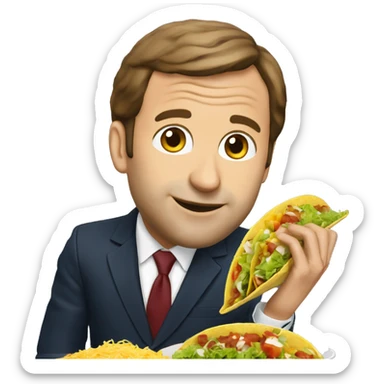Macron qui mange un tacos sticker