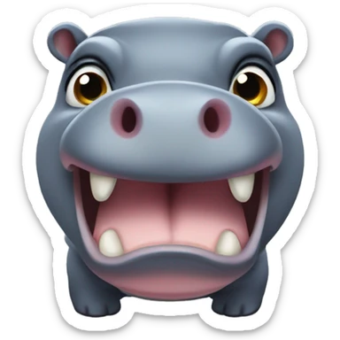baby pygmy hippo  angry sticker