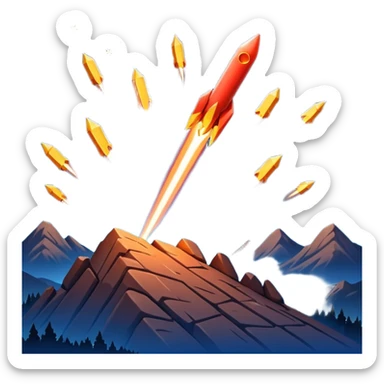 A dramatic, fiery meteor shower streaking across the night sky, with shooting stars blazing their trails sticker