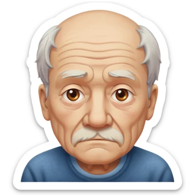 Strict Teacher – old man, serious gaze, raised chalk sticker