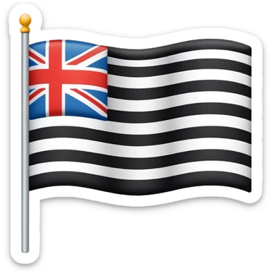 A simple flag with three black horizontal lines and three white horizontal lines, no stars and no moon sticker
