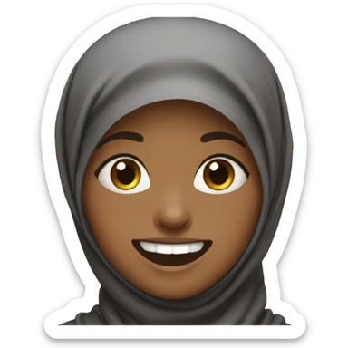 Black Hijabi cry laughing sticker