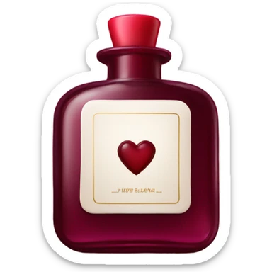 Burgundy perfume heart shaped  sticker