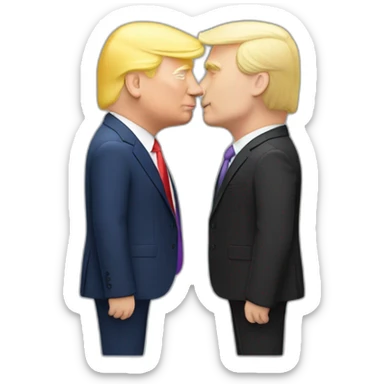 trump-and-putin-kissing,-lgbtq+ friendly, positivity, inclusiveness sticker