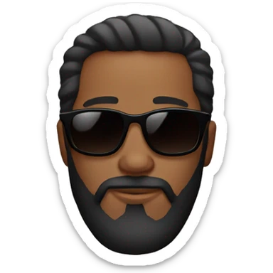 bearded man with dark complexion with sunglasses sticker