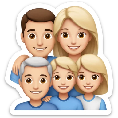 dad, mom and 2 daugthers sticker