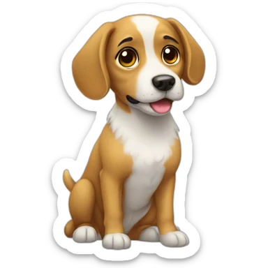 An angel dog sticker
