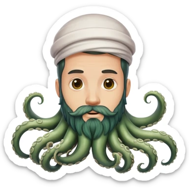 a guy with tentacles as beard sticker