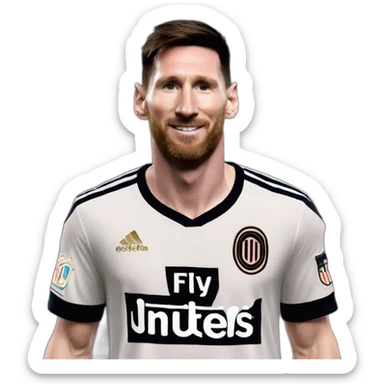 Lionel Messi with inter Miami jersey sticker