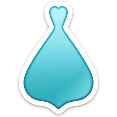 Minimalist blue spade emoji with smooth rounded edges, soft teal-to-cyan gradient, flat vector style, subtle glossy depth, and transparent background. sticker