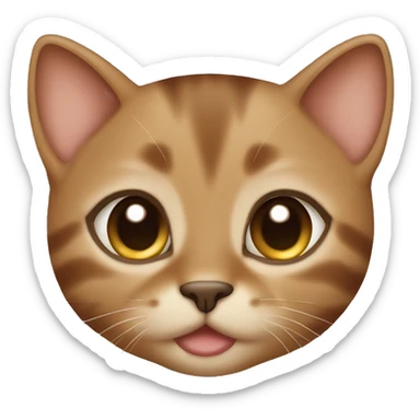 I want a model of a brown-brown kitten with sweet eyes sticker