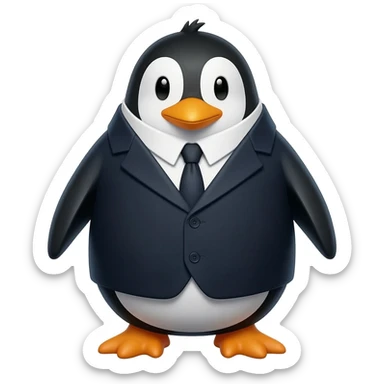 Penguin with suit sticker