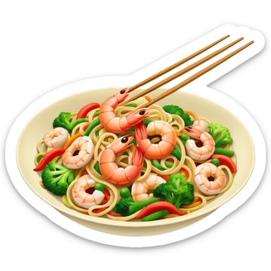 prawn stir-fry noodles sticker
