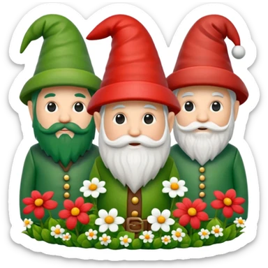 crea un emoji de un jardín de gnomos sticker