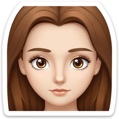 Una ragazza bellissima, con i capelli castani e una ciocca di capelli bianchi, un sopracciglio bianco e uno marrone come i capelli, gli occhi color nocciola, la pelle chiara e le ciglia lunghissime... sticker
