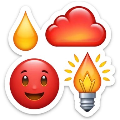 Objetos de estudos nos tons vermelhos sticker