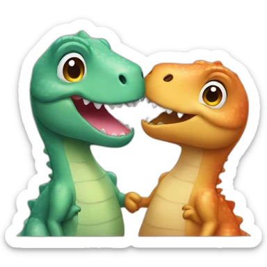 cute dinosaur kiss sticker