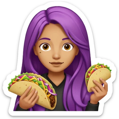 police holding taco with purple long hair sticker